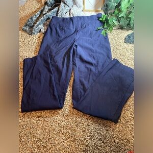 New Directions Straight leg Stylish Navy Blue Pants w spandex wide waistband 8